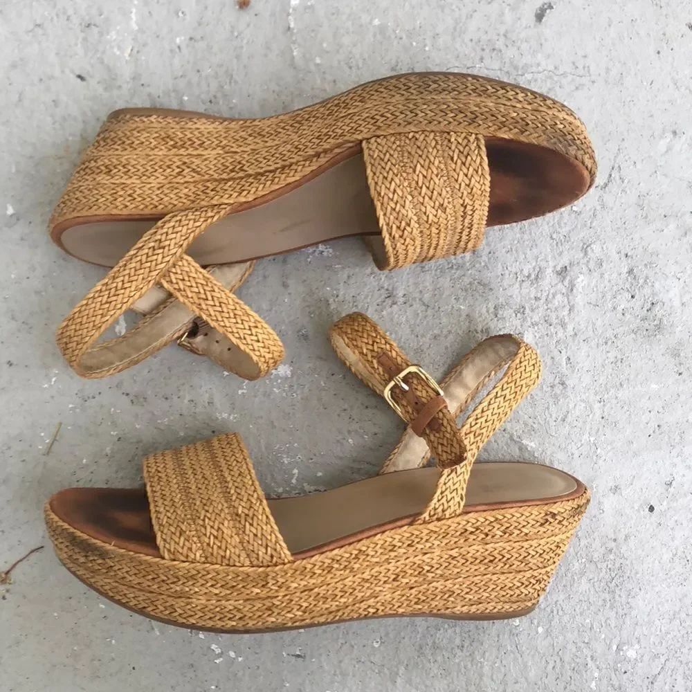 Stuart Weitzman woven platforms